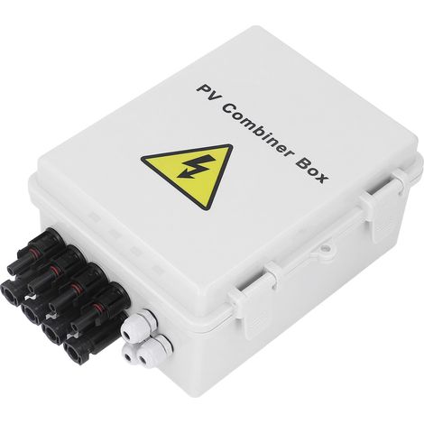 PV-Kombinationsbox für 4 Stränge, wasserdicht, 10AWG DC, Solar-Kombinationsbox mit 15A-Sicherung und 63A-Leistungsschalter (1/5)
