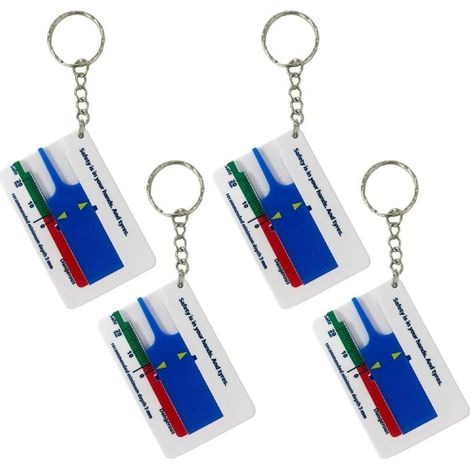 Lntyq Lot de 4 règles de profondeur des pneus de voiture - Surface de course - Règle de mesure de profondeur des pneus - Instrument de mesure de profondeur - En plastique - Surface de course - Règle d (1/4)
