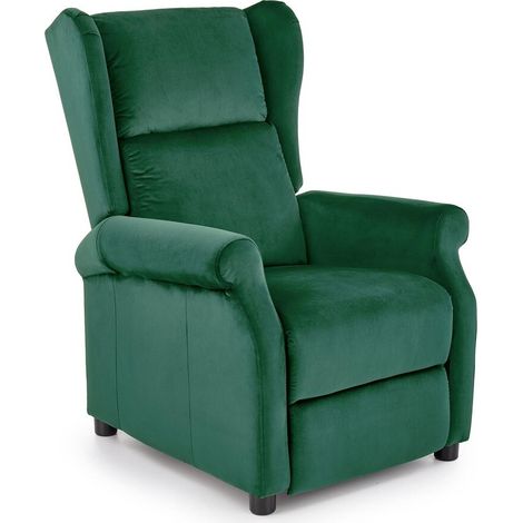 Sillón reclinable Houston 878, Verde oscuro, 83x75x92cm, Tapiz