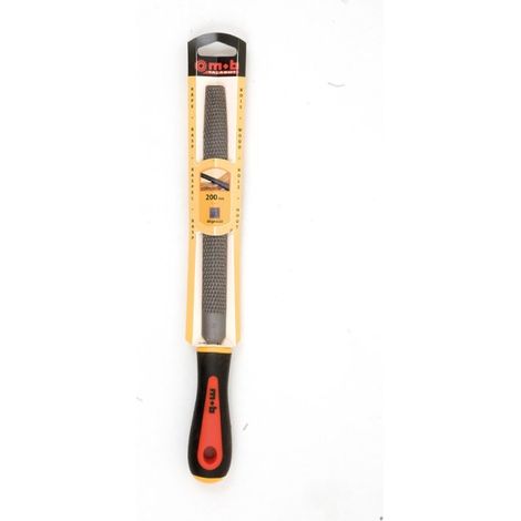 Râpe demi-ronde moyenne piqûre – 150 à 250 mm – Acier 0,45 % carbone – Dureté 53 HRC – Manche bi-matière – MOB (1/3)