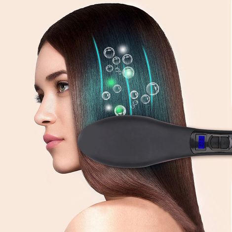 Lisseur électrique à peigne ionique négatif, peigne chauffant automatique pour cheveux lisses, sans abîmer, Brosse défrisante professionnelle, 230V UE (1/5)