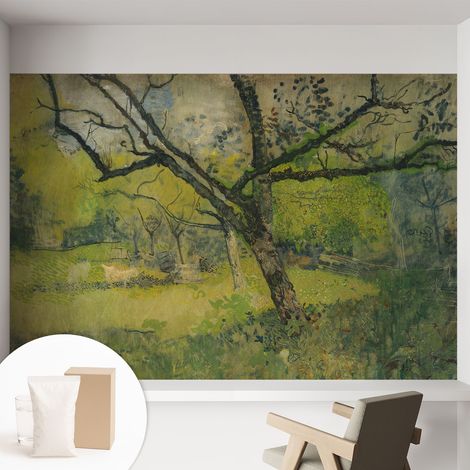 Carta Da Parati Non Tessuto - Decorazione Da Muro - Traspirante - Con Motivo - Per Camera Da Letto Cucina Paesaggio verde 152x104 cm (1/5)
