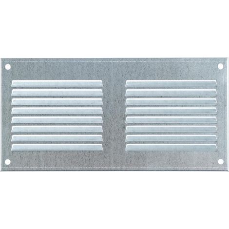 1 - Grille d'Aération - Registre d'évacuation - Acier Galvanisé Avec Moustiquaire Pour Mur Et Plafond 20x10cm Argent (1/5)