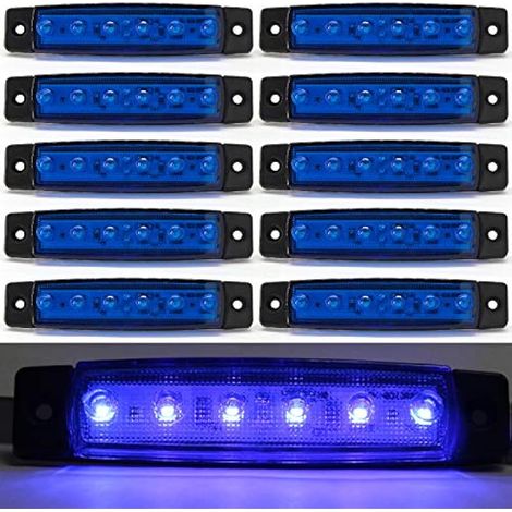 Biqing 10PCS Feu de Gabarit Remorque Bleu, LED Feux de Gabarit Indicateurs De Position 12V pour Camion Remorque Camion Bus Bateau (1/5)