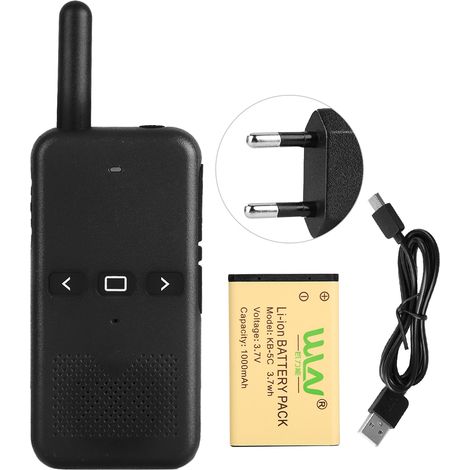 Talkie-walkie professionnel sans fil étanche, radio bidirectionnelle portable, interphone 110-240V, Noir, UE (1/5)