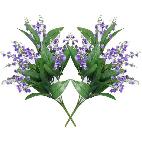 Lot de 2 bouquets de fleurs artificielles d'extérieur résistantes aux UV, fausses fleurs en plastique qui ne se décolorent pas, décoration pour jardin, porche ou jardinière. (1/5)