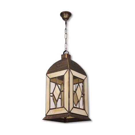 Califa lanterna grande 3xe27 oro vecchio/beige regx33x33 cm