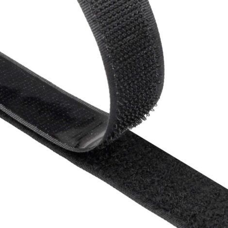 Double-sided adhesive hook and loop tape – Black – 20 mm × 25 m (1/5)