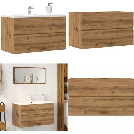 vidaXL Waschbeckenunterschrank Artisan-Eiche 90x38,5x45 Holzwerkstoff (1/5)