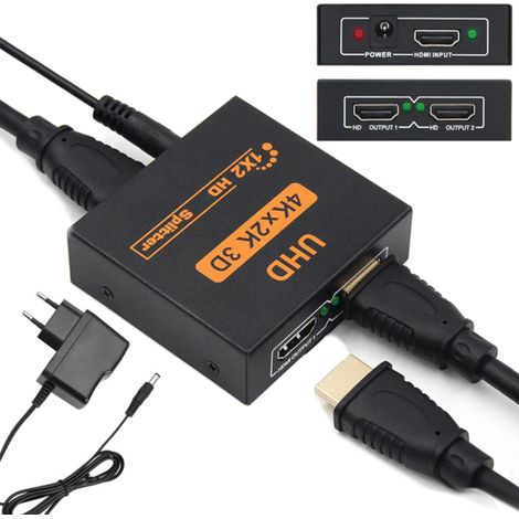 Splitter di immagini HDMI 1x2, clonazione di immagini video 3D UHD 4Kx2K (1/5)