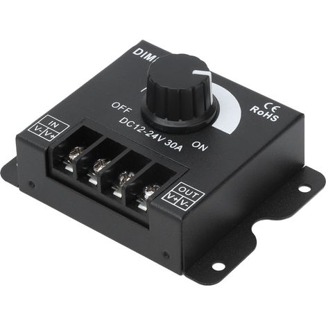 Variateur LED PWM DC12V-24V 30A, contrôleur de gradation pour éclairage monochrome, canal unique (variateur 3A - boîtier blanc) (1/5)
