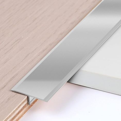3 PCS Aluminum T-Shaped Finishing Strips 0.9 m × 2 cm Metal T-Profiles for Floor Transitions Between Thresholds, Tiles, Wood Floors, and Carpets, Silver (1/5)