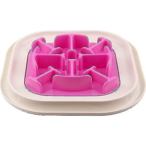MUMU Anti-Choking Dog Bowl Slow Food Bowl (Rose Red Bone Style)