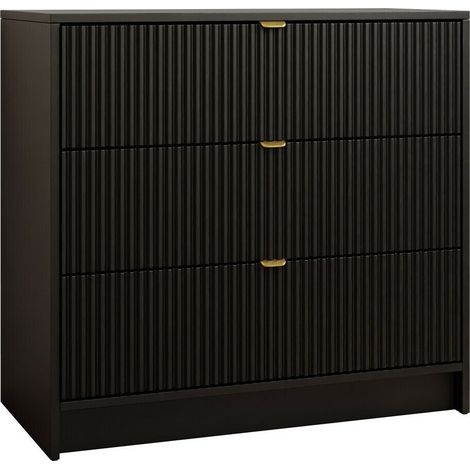 Mirjan24 – Commode noire Comfivo Larmire 102 – MDF stratifié – 75x80x40cm – Design moderne sans tiroirs pour rangement élégant (1/5)