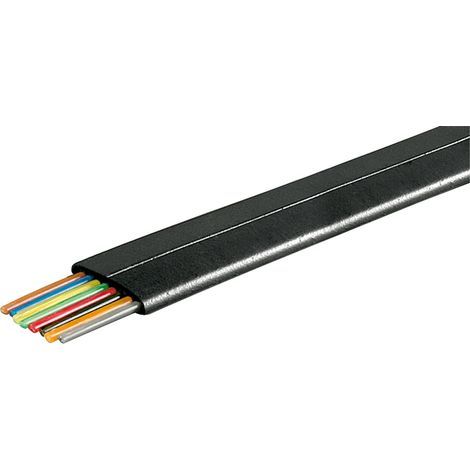 Cavo piatto telefonico 8 fili, 100 m bobina, AWG 28, CCA (alluminio rivestito di rame), conduttore di alluminio placcato di rame (CCA). colore nero (1/2)