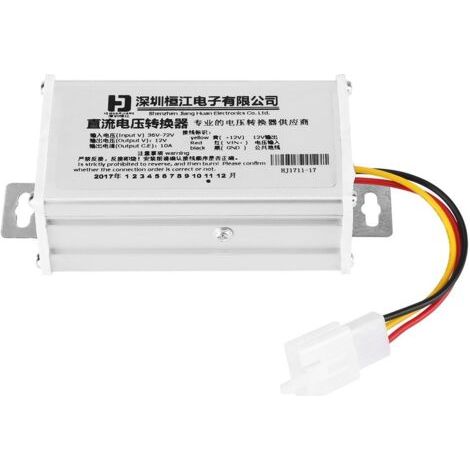 BUNTHAUS Transformateur adaptateur convertisseur DC 36V-72V vers 12V 10A 120W pour scooter électrique (1/5)