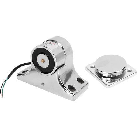 Butée de porte électromagnétique en alliage de zinc argenté, ventouse de 55 kg, pour porte coupe-feu et sécurité au sol (1/5)