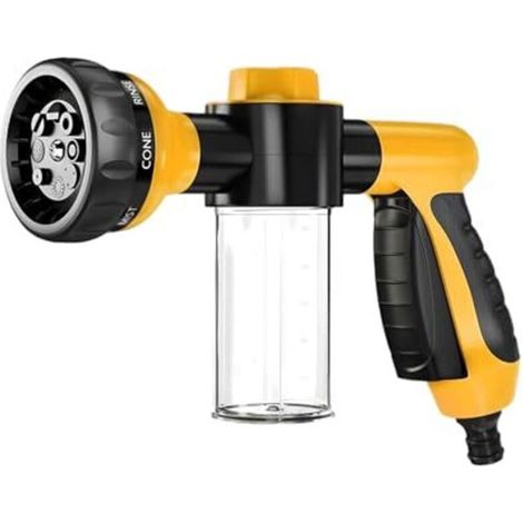 Pistolet à mousse haute pression 8 en 1 pour lavage de voiture, canon à mousse pour tuyau d'arrosage, canon à mousse, pulvérisateur de liquide vaisselle en bouteille, pelouse