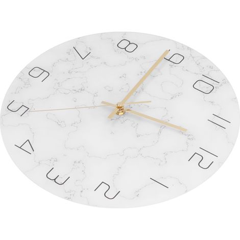 Horloge murale en marbre sobre, design élégant en verre acrylique avec impression UV, décoration pour le salon (1/5)