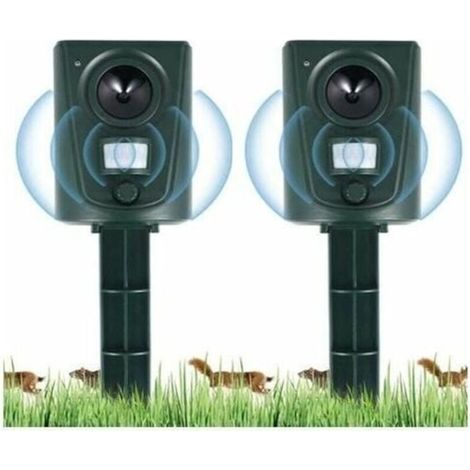 2023 2X Ultrasonic Cat Repellent for Gardens, Cat Repellent with Ground Stakes to Deter Dogs, Cats, and Birds, for Gardens, Fields, and Nurseries, Waterproof (1/4)