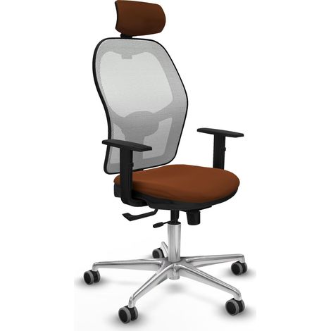 Silla de oficina piqueras y crespo Jorquera marrón cuero sintético (1/2)