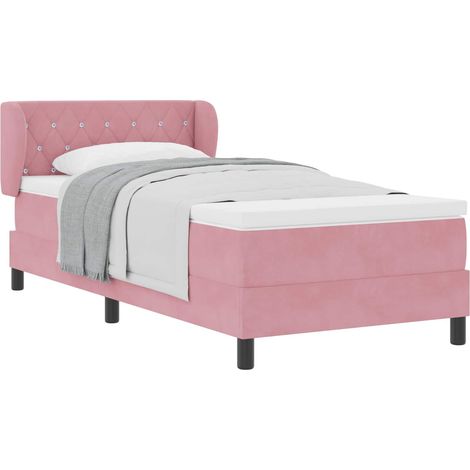 Maison Exclusive - Letto a molle con testiera Rosa 100 x 200 cm Velluto (1/5)