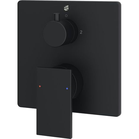 BERNSTEIN - Miscelatore vasca da incasso quadrato a parete, ottone nero opaco, cartuccia in ceramica - 14x14x4,5cm (LxAxP) - LAVOA	Nero opaco