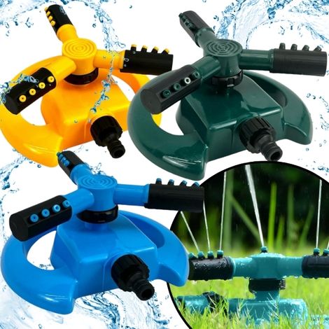 Irrigatore da giardino per prato, rotativo, a tre bracci, automatico, 3 colori (1/5)