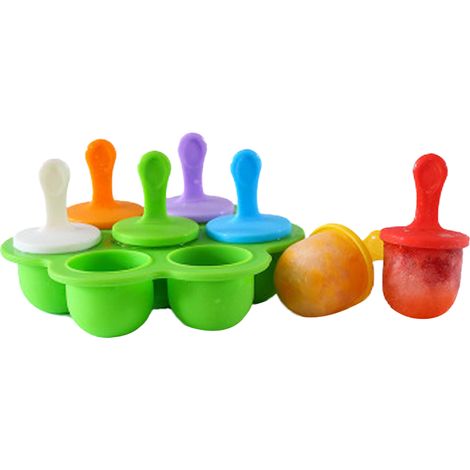 1 moule à glace à 7 alvéoles pour fruits frais surgelés, plateau de congélation rapide, mini moule à glace en silicone, sucette