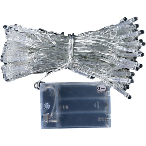 Guirlande Lumineuse - 50 LED - 5 M - Fonctionne Sur Piles AA - Blanc Chaud - Pour Décoration Intérieure Et Extérieure - 1 Pièce (1/5)