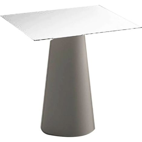 Mesa de comedor cuadrada diseño moderno jardín terraza Fura T1-DQ - Beige (1/4)