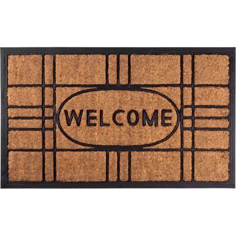 Fußmatte MagicHome RBC 196, für die Tür, Welcome, 45x75 cm, Gummi/Kokos (1/3)