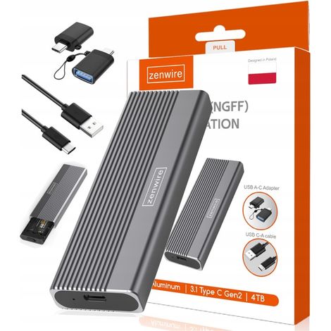Adaptador de carcasa para unidad SSD m.2 sata ngff USB-C USB 3.0 bahía para unidad m2 (1/5)