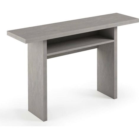 Dmora - Tavolo allungabile Lavanda, Consolle multiuso allungabile, Tavolo da pranzo con apertura a libro, 100% Made in Italy, 120x70h75 cm, Cemento, con imballo rinforzato