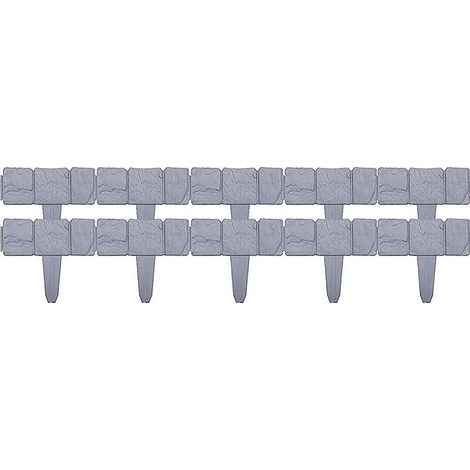 Bordure de clôture de jardin en plastique effet pierre, parterre de fleurs, plantes de pelouse, panneaux de bordure décoratifs, 10 pièces (1/5)