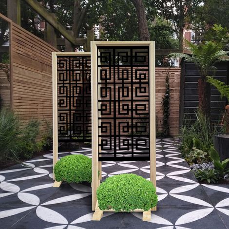 THAI - Separè - Paravento modulabile - 70x190cm - in Legno e PVC Nero (1/3)