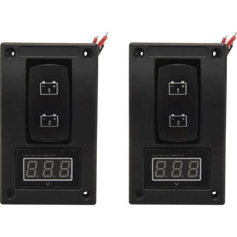 interruttori a bilanciere a doppio LED da 12-24 V per pannello di test di batterie, per auto, camion, imbarcazioni, barche, voltmetro
