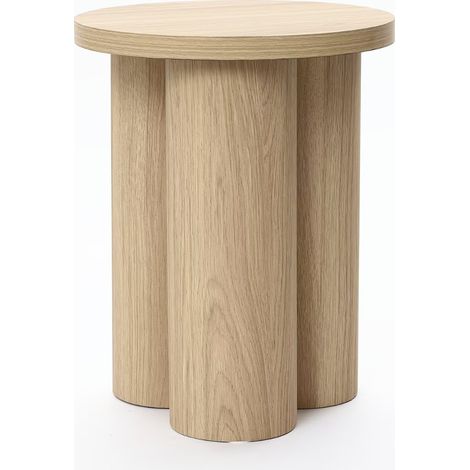 Moderner Beistelltisch aus Holz – runder Couchtisch, kleiner Sofatisch/Dekotisch (1/5)