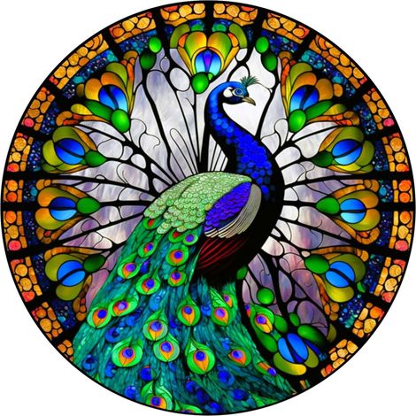 Pendentif Vitraux - Panneau Décoratif Murale Fenêtre 16 x 16 cm - Décoration Intérieure Jardin Salle De Bain Salon - 1 Pièce (1/5)