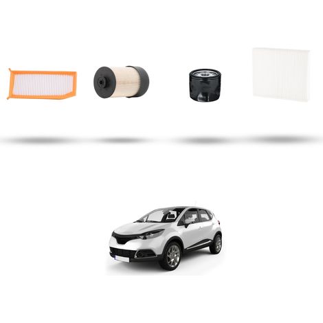 Kit tagliando 4 filtri compatibile con Renault Captur (J5,H5) 1.5 DCI 90 66kw dal 2013 (1/5)