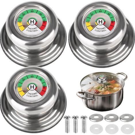 Juego de 3 asas para tapas de ollas, para pomos de tapas de sartenes AMC, compatible con utensilios de cocina con rosca de 5 mm. (1/5)