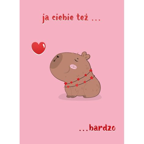 Cartolina B6 di San Valentino - Capibara
