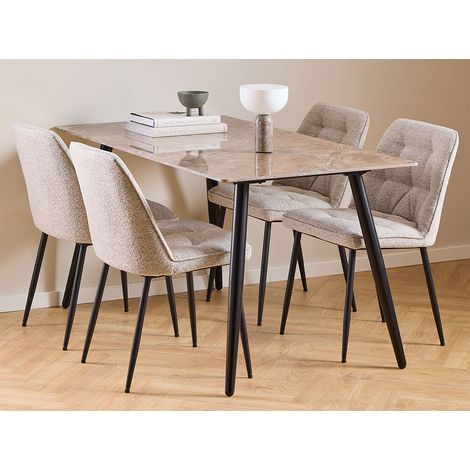 Wicklow Essgruppe Tisch mit 4 Stühlen braun, beige.