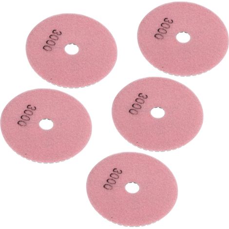 Lot de 5 Disques de Polissage Diamant 100mm Eau Tendre pour Marbre Granit Céramique Grain 3000 (1/5)