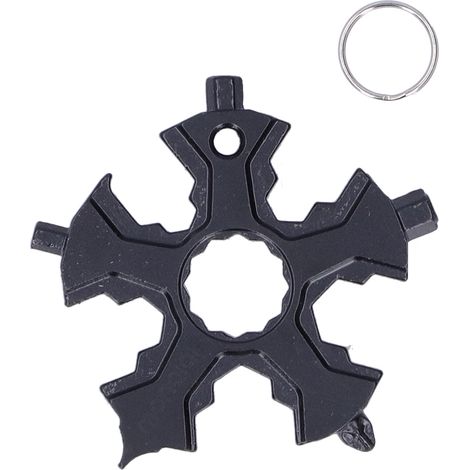 Outil Multifonction En Acier Inoxydable Forme Flocon De Neige Décapsuleur Tournevis Portable Pour Camping Vélo Clé - 1 Pièce (1/5)