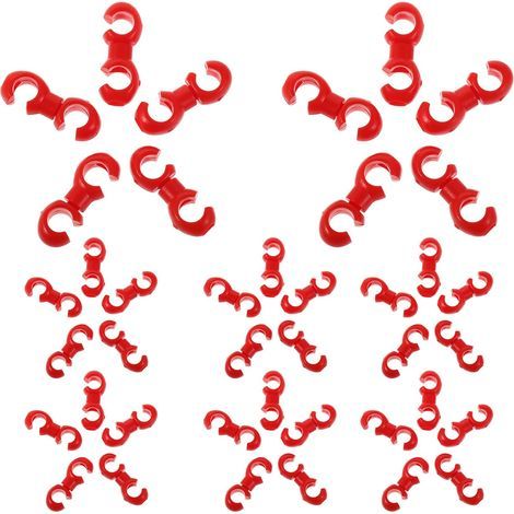 Lot de 60 Clips en S pour Câble de Frein Vélo de Montagne, Attache de Câble Solide en Plastique Rouge, Organiseurs pour Conduites de Freins VTT et Route, Accessoires Pratiques (1/5)