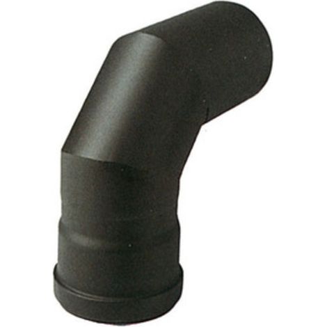 curva gomito 90o acciaio   8 cm 80 mm nero per stufe a pellet 1,2 mm porcellanato