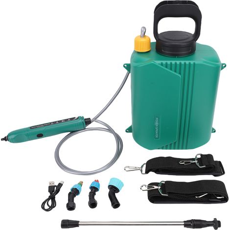 Pulvérisateur de jardin alimenté par batterie, sac à dos électrique de 6l avec 3 buses, baguette rétractable, sangle réglable pour pelouse et cour