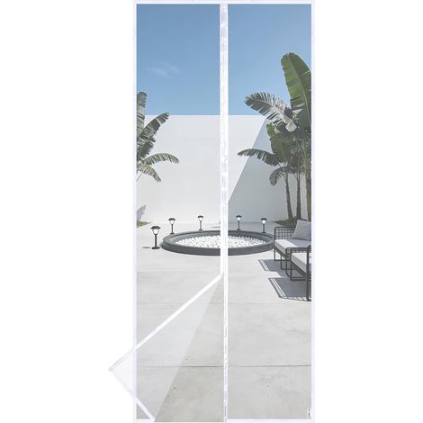 1 Moustiquaire Magnétique 120x220cm Fermeture Automatique Tissu Robuste Sans Perçage Pour Porte Balcon