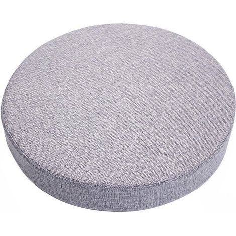 Coussin d'assise rond - 40 x 40 cm - Gris clair - Coussin de chaise d'extérieur - Coussin de banc doux et confortable - Coussin de jardin - Coussin lavable (1/3)